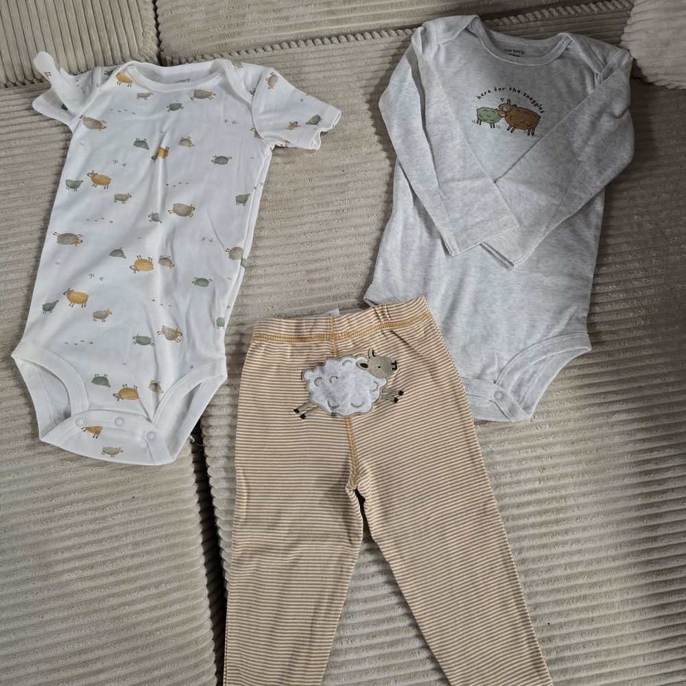 Adorable Sheep Print Kids One Piece Set